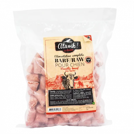 BARF Boulettes viande crue boeuf pour chien