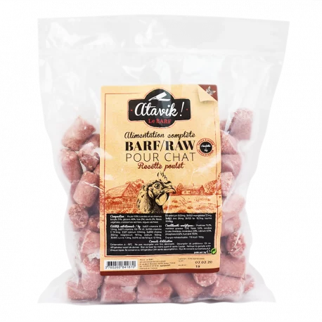 BARF Boulettes viande crue poulet pour chat