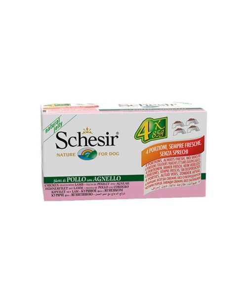 Schesir Alimentation Humide Chien Filets poulet et agneau