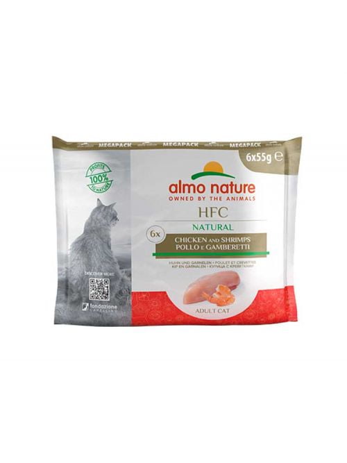 Sachets chat Almo nature Poulet et Crevettes