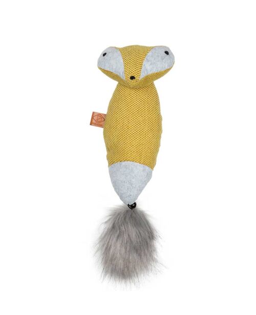 Coussin chat Rocco chenille jaune