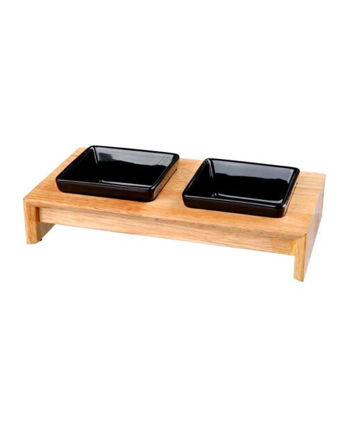 Gamelle duo bois et céramique noire