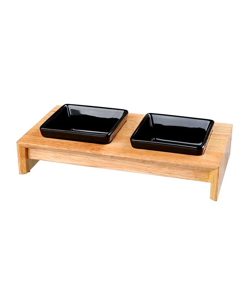 Gamelle duo bois et céramique noire