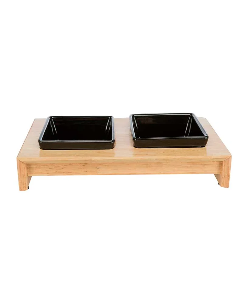 Gamelle duo bois et céramique noire