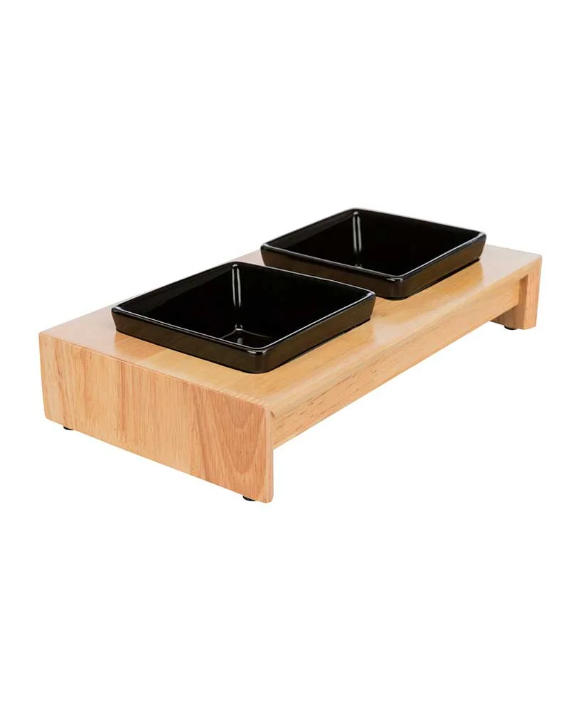 Gamelle duo bois et céramique noire